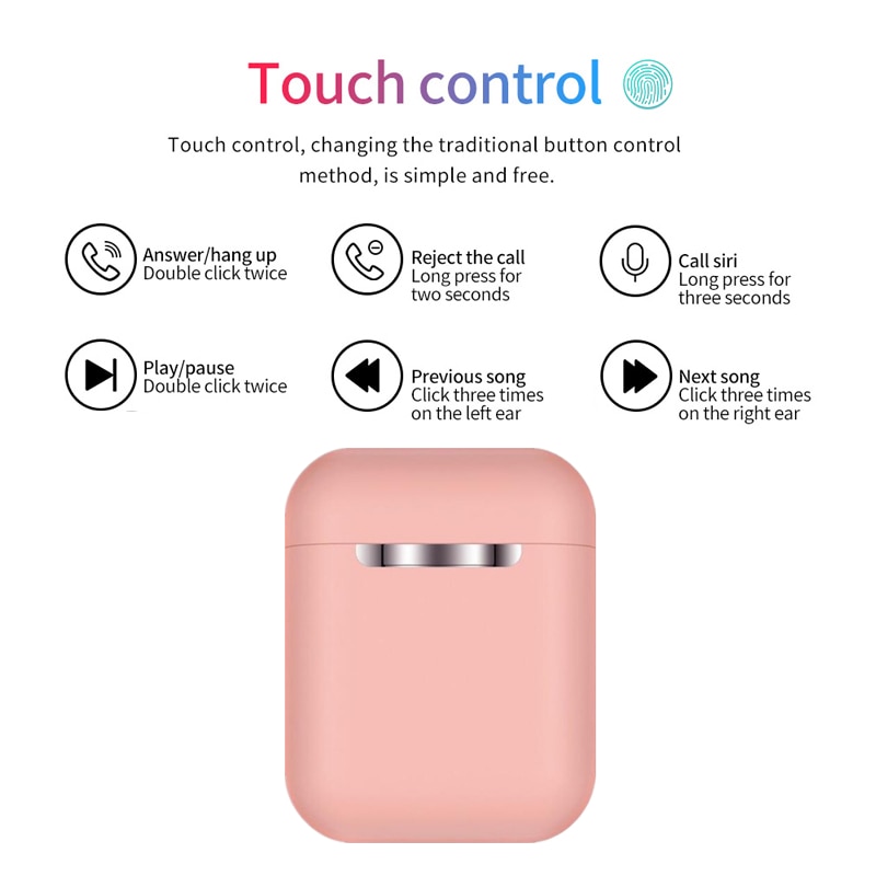 14 colores Macaron i12 TWS auriculares inalámbricos Bluetooth 5,0 auriculares originales inpods i12 mate sonido supergrave auriculares i2 TWS