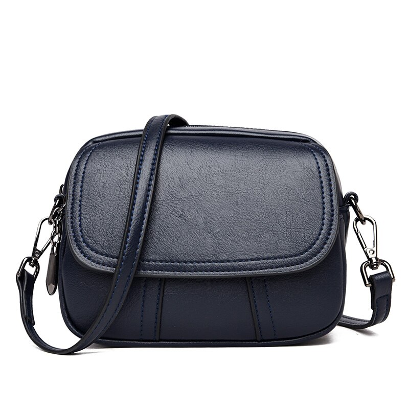 Proste małe PU skórzane torby na ramię Crossbody dla kobiet 2020 torebki i torebki luksusowy projektant zwykły torebka kobieca robić noszenia na ukos: niebieski