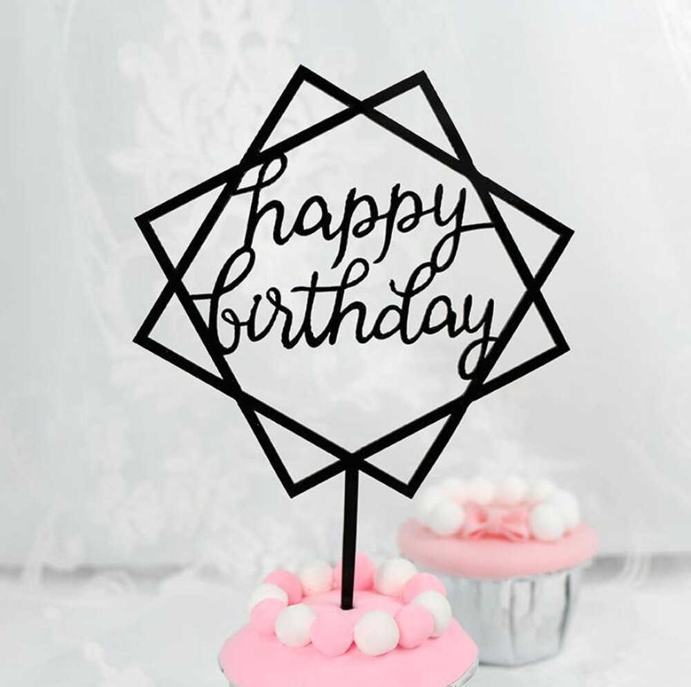 Happy Birthday Love Cake Topper Decoration Cupcake Flag Birthday Party Decorative Props Wedding Baby Shower Cupcake