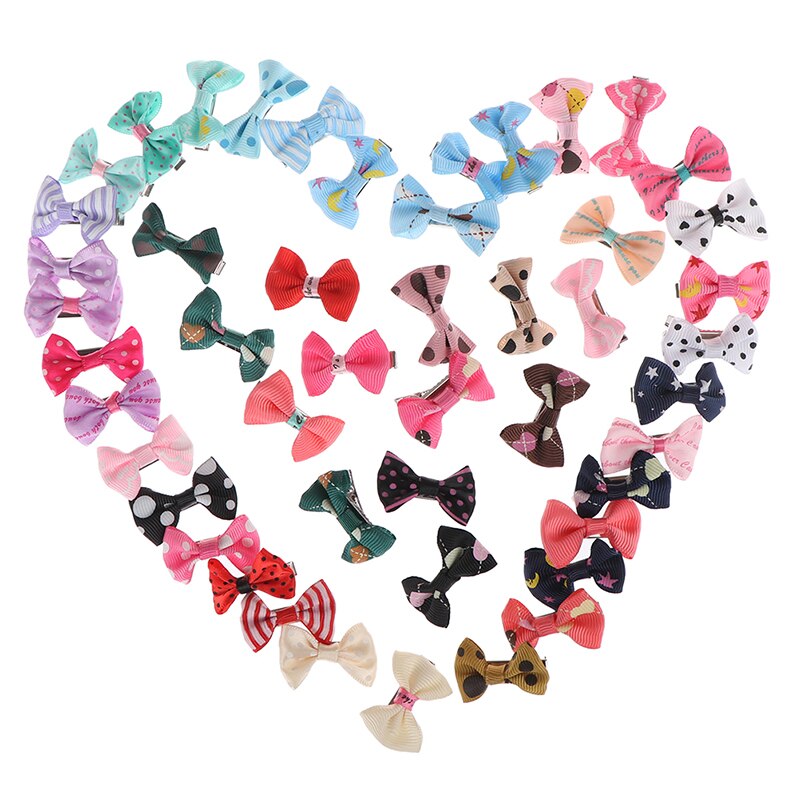 Random 10Pcs/lot Baby mini Bow Hairpins Girls Hair Accessories Kids Hair Clips Mini Cute for baby girl