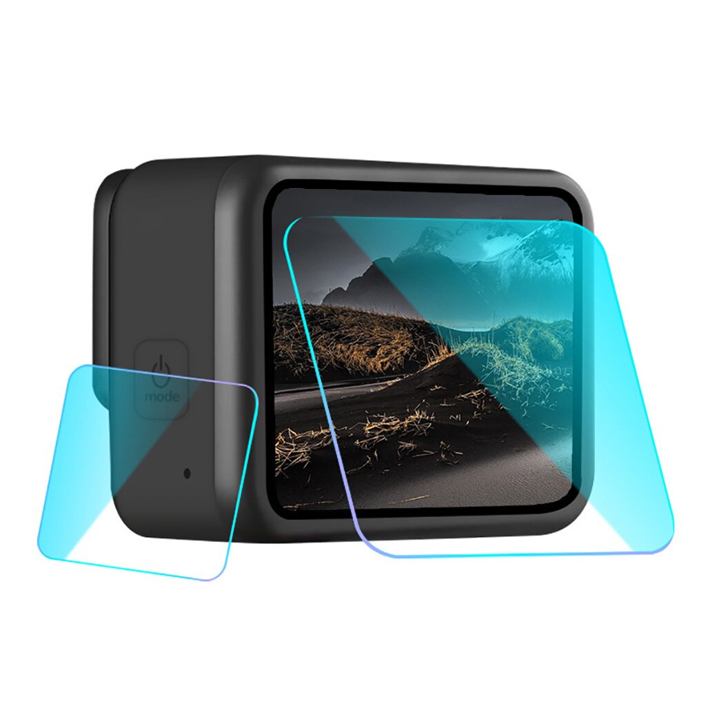 Ouhaobin Gehard Glas Film Dual Screen + Lens Protector voor Go-pro 8 Zwart Camera Foto Accessoires
