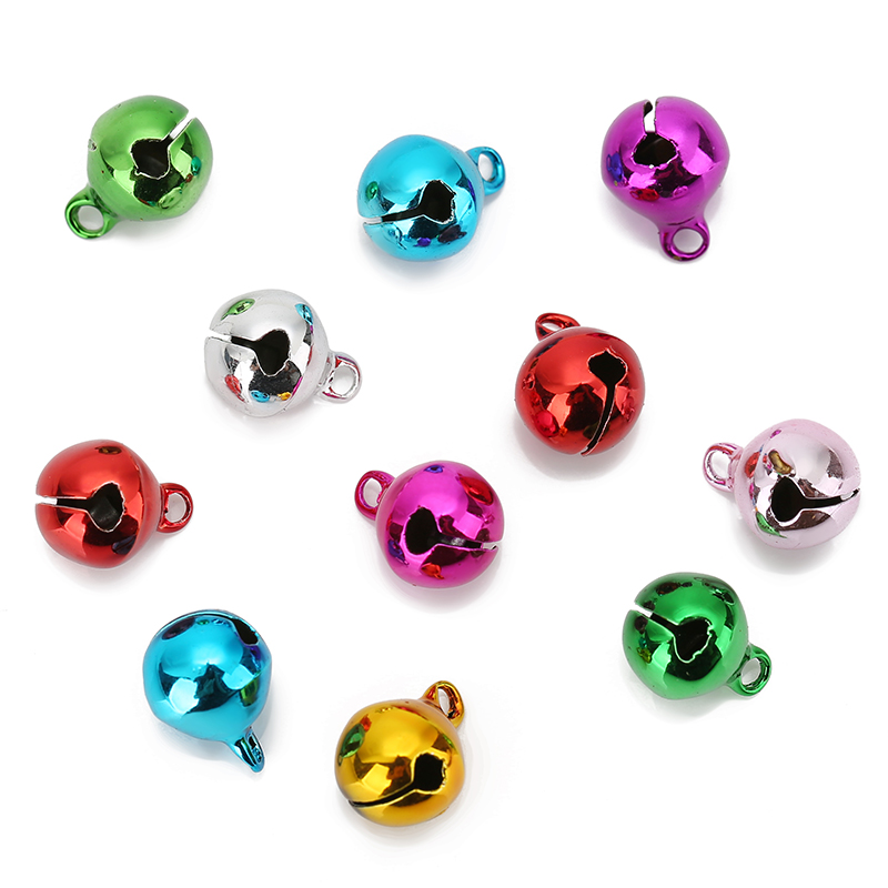 1 paket/los Kupfer klimpern kleine Glocken 6mm/8mm/10mm/12mm/14mm Metall Glocke passen Weihnachts dekoration Handwerk: Blau / 4mm