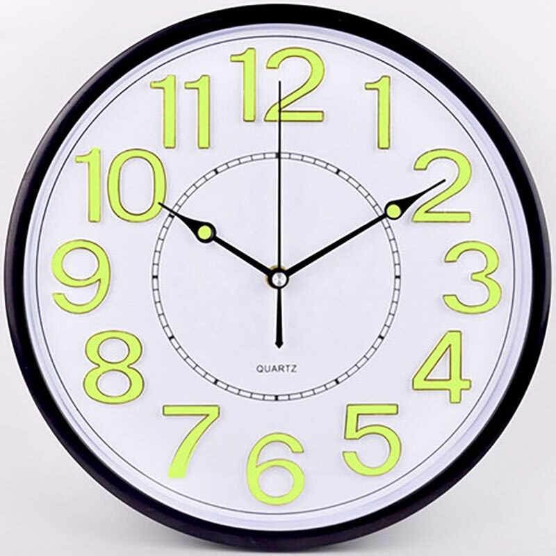 Mute vægur moderne stort natlys ur quartz dekorative digitale wanduhr vægmaleri vægure: 31cm stil 2