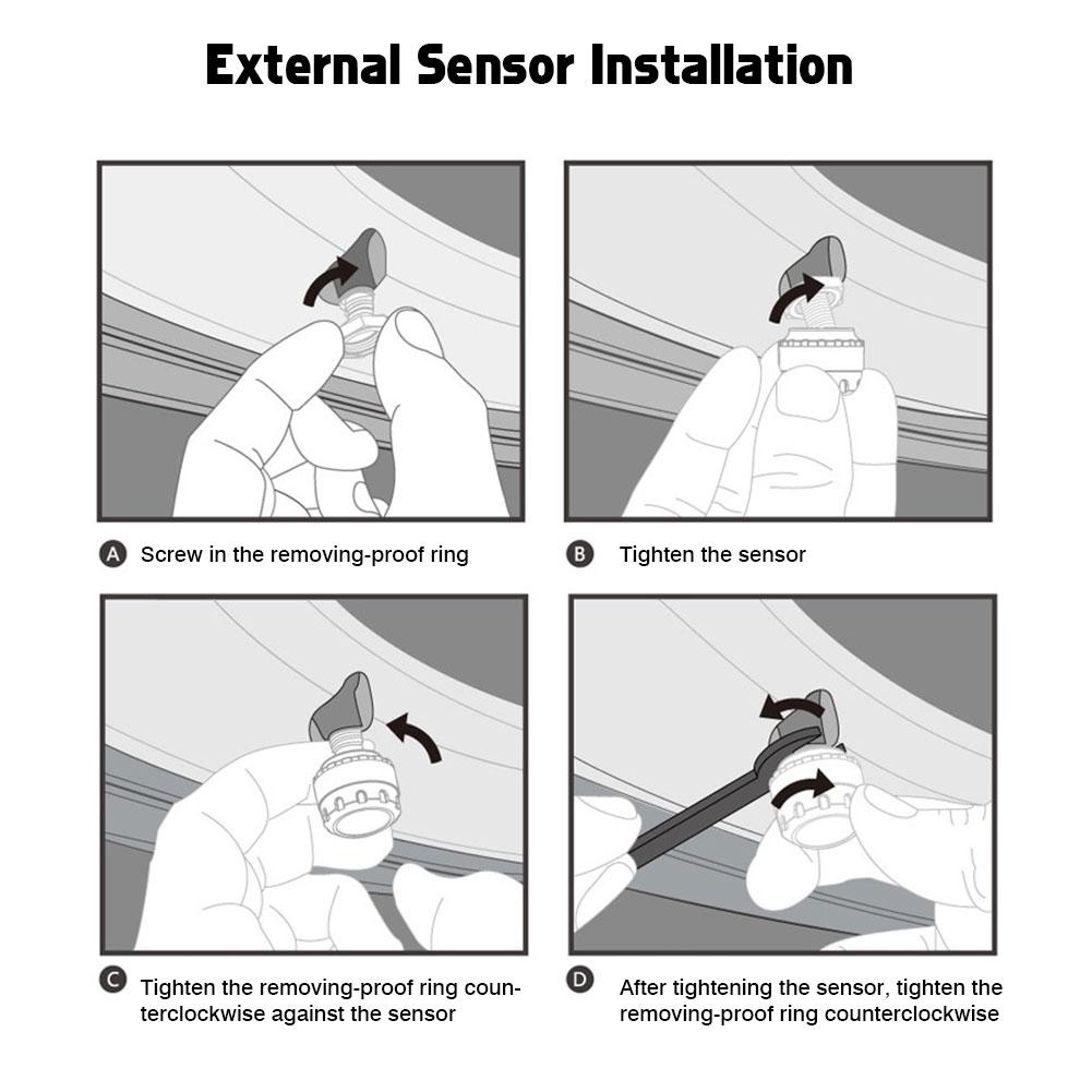1Set Car TPMS Tire Pressure Monitoring System Solar With External And Internal Sensors Real-time Display 6 Alarm Modes