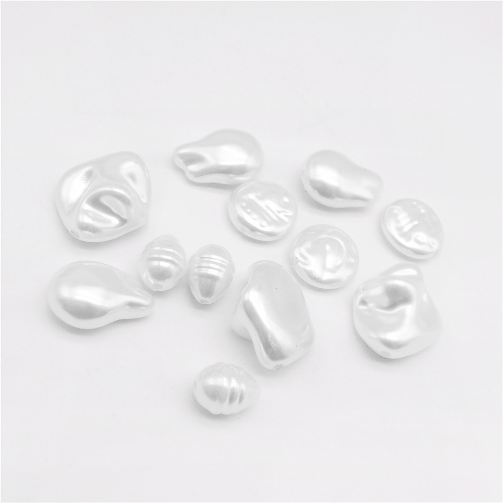 20-40 stücke ABS Barock Imitation Perle Perle Mit Strukturierte Oberfläche Gerade Loch Unregelmäßige Lose Perlen Für DIY Handwerk schmuck Machen