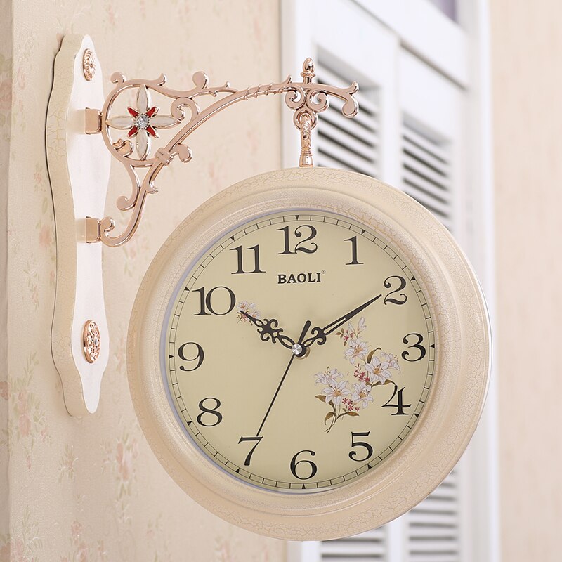 Reloj de pared grande de doble cara, reloj de pared Vintage, mecanismo de relojes digitales, moderno, accesorios de decoración del hogar
