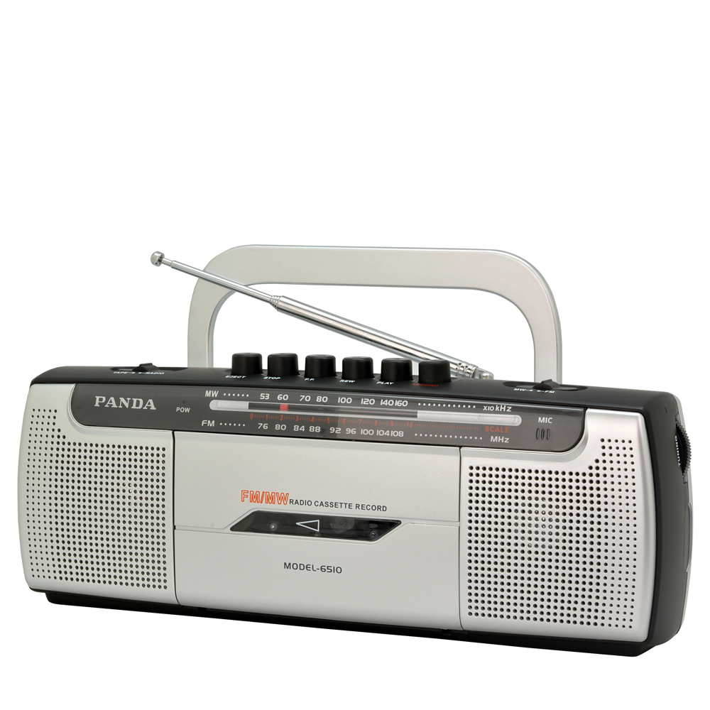 PANDA 6510 Tape Recorder Radio Small Dual Speaker Tape Learn English Playe Two Band Radio