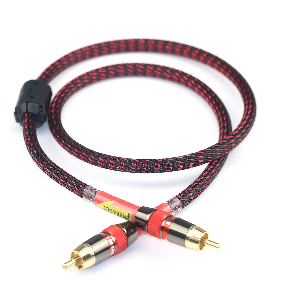 Limited time offer 5N OFC audio cable 2RCA to 2RCA Red and white Lotus plug signal coaxial line AV CD power amplifier cable: Other / 1.5m