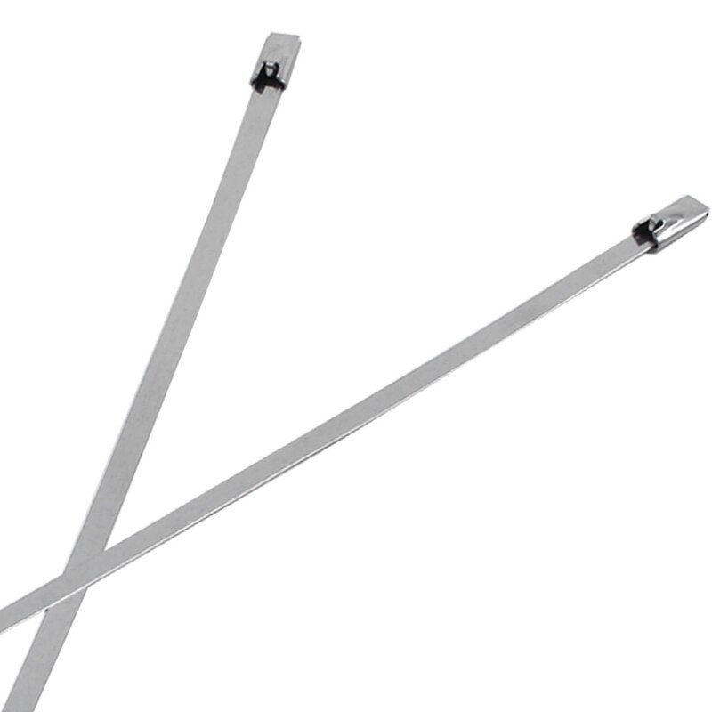 50Pcs 4.6X300Mm Stainless Steel Exhaust Pipe Wrap Coated Locking Cable Zip Ties Self-Locking Stainless Steel Cable Tie