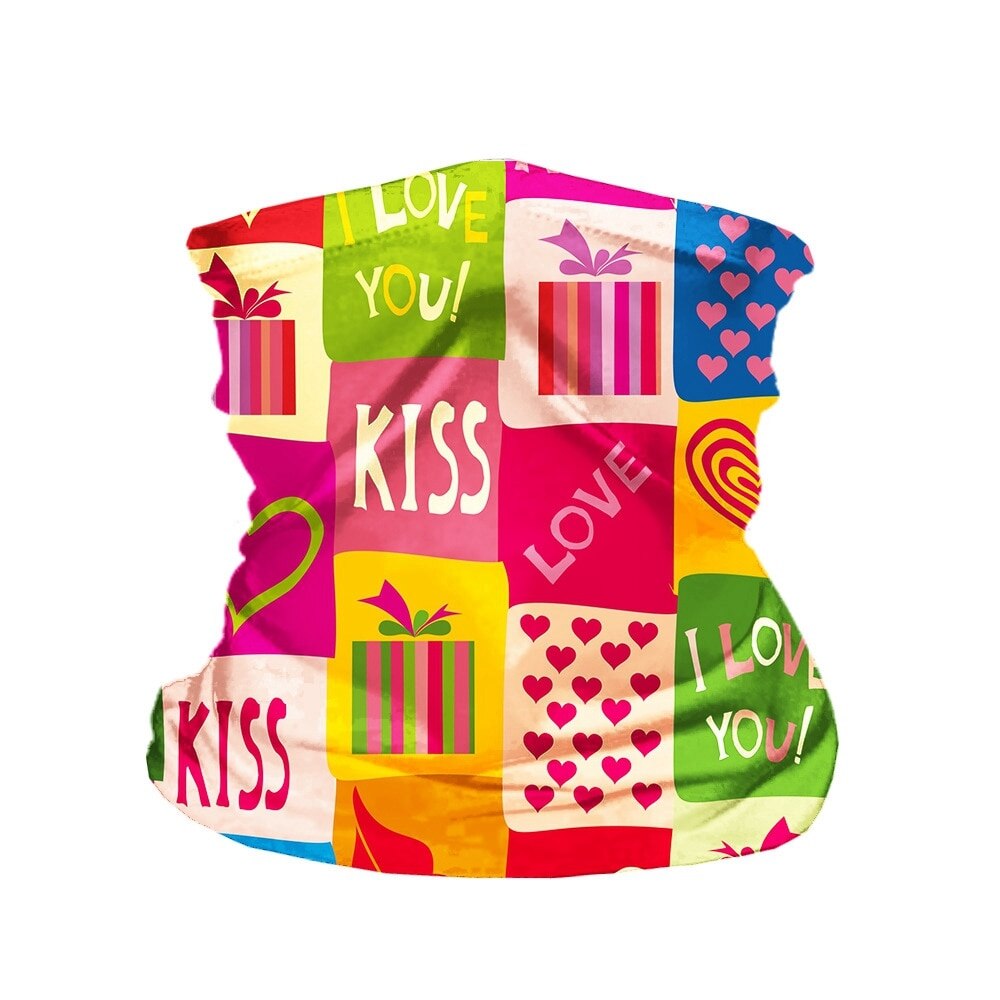 Gedruckt Elastische freundlicher Kopf Gesicht Hals Gamasche Rohr Bandana Schal draussen Sport Radfahren Zubehör Halbe Gesicht Schals: 3