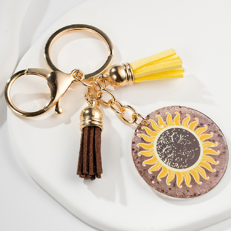 1 stücke europäische und n sonnenblume schlüssel Ring, anhänger schlüssel anhänger geburtstags