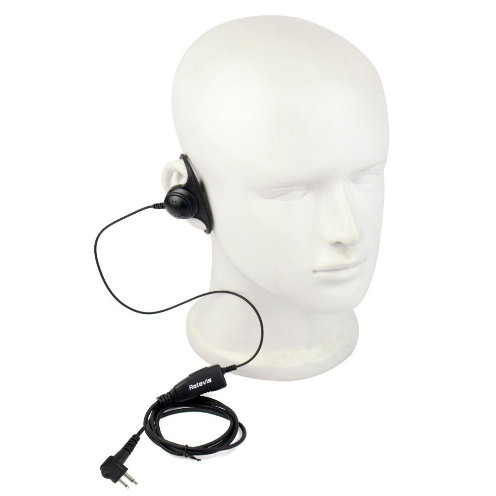 Retevis-auriculares con forma de D para walkie-talkies, cascos suaves con gancho para la oreja, para Motorola GP300, P040, GP2000, P080, CT150, HYT TC-500, 10 Uds.