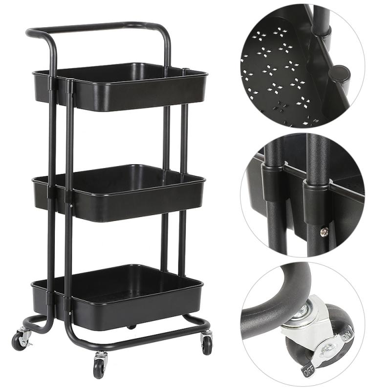 Kitchen Storage Carts Wheels Trolley Bathroom Storage Organization Cart With Wheels Storage Shelves Bathroom Accessories HWC