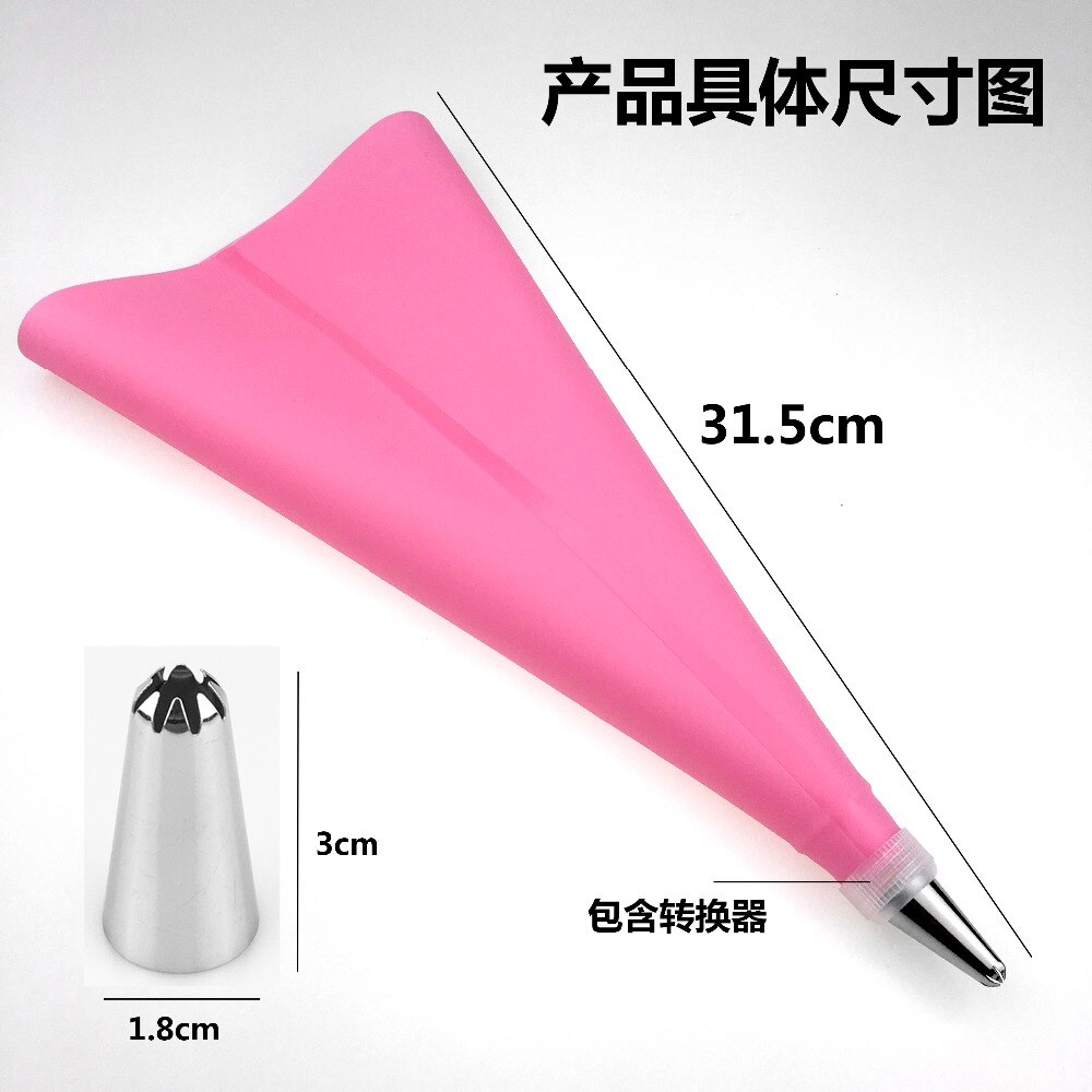 16pc/ sets diy bak- en taartdecoratiegereedschappen siliconen glazuur spuitzak slagroom spuitzak roestvrijstalen spuitmond converter alleen blauwe kleur