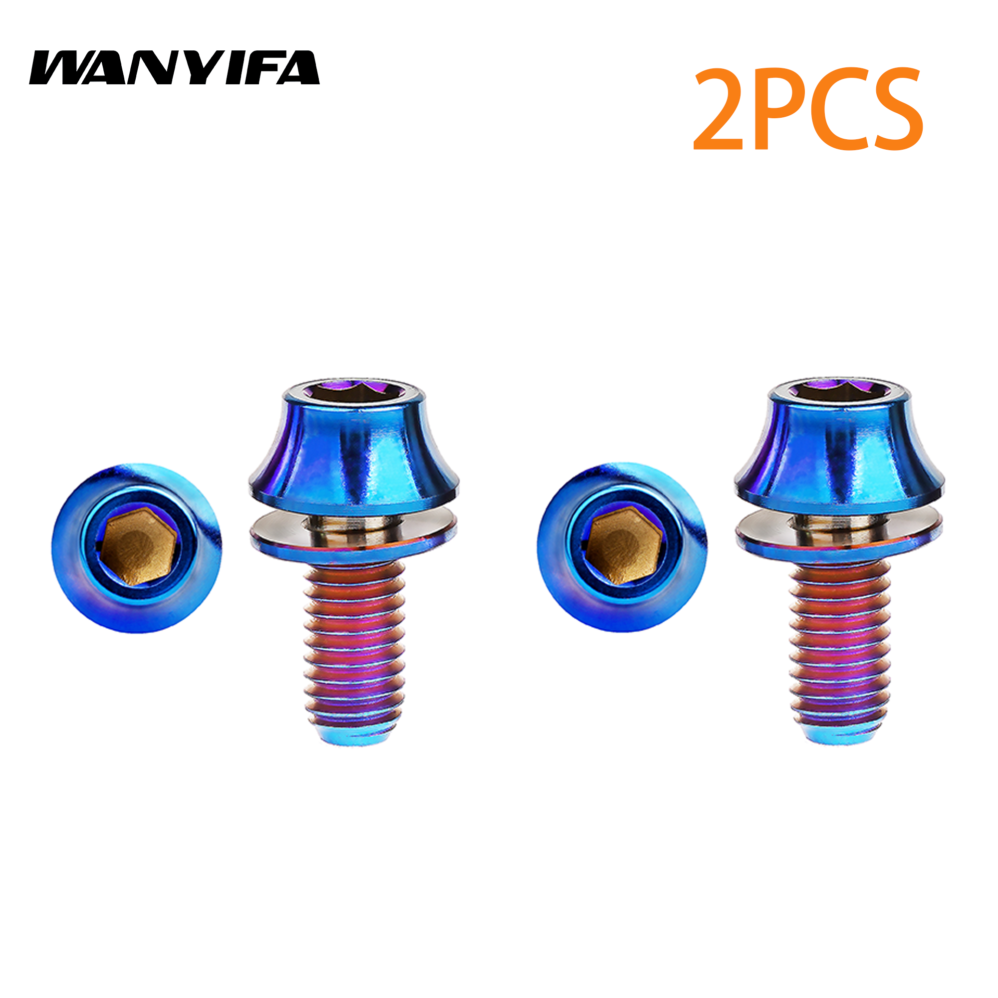 Wanyifa 2 Stück Titanschrauben M5 x 12 mm Fahrrad Flaschenhalter Schrauben MTB Rennrad Wasserhalter Feste Schraube Zubehör: Braun