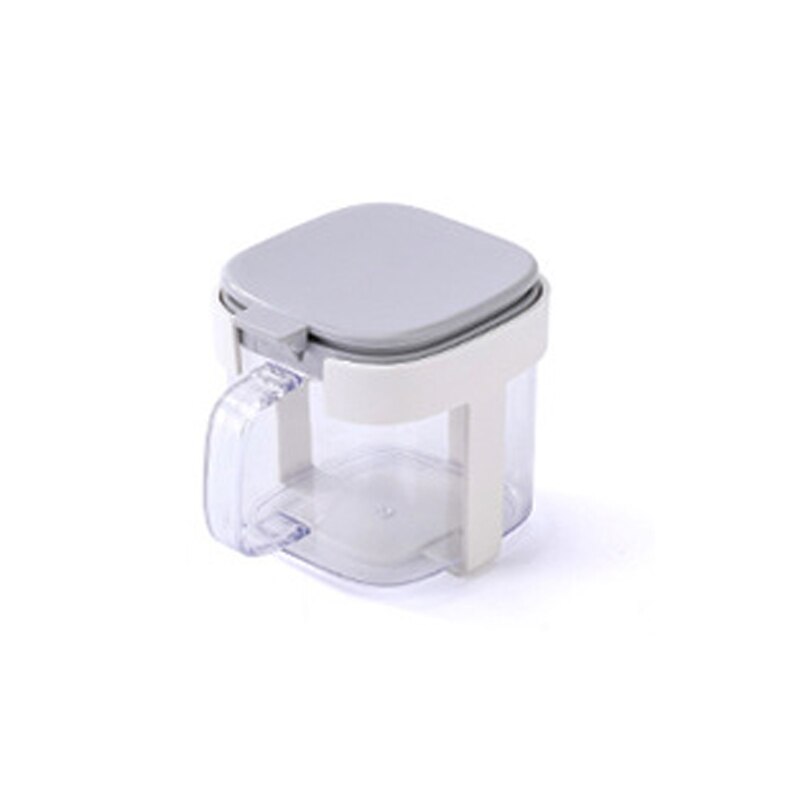 Wall-mounted Seasoning Box Kitchen Salt Seasoning Jar Household Spice Box Storage Container Condiment Jars for Spice Sugar Salt: Gray 1pc