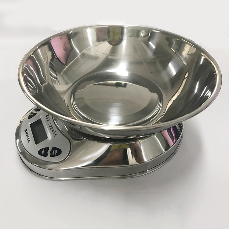 electronic stainless steel kitchen scale weight 5kg/1g electronic portable stainless steel bowl scale baking scale