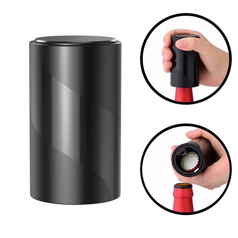 Apribottiglie magnetico automatico per birra Push Down Apribottiglie per vino Utensili da bar portatili Gadget da cucina Regalo per feste