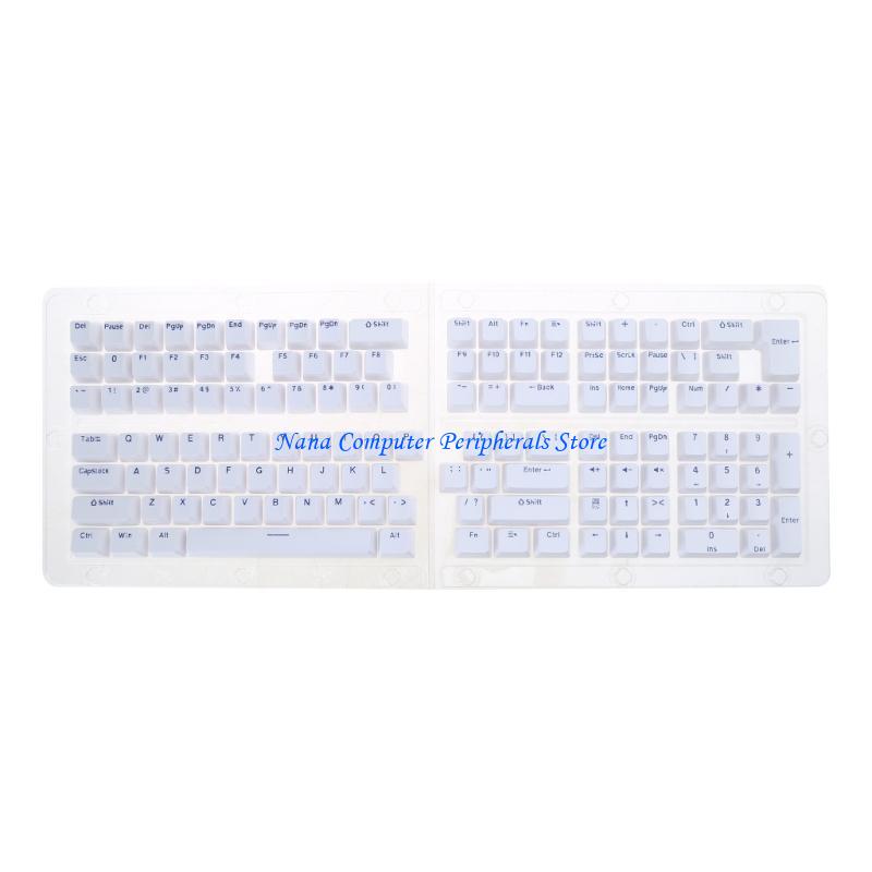 F68C 132-klawisz dwukolorowy proces stylowy zestaw Keycap Profil OEM Keycaps dla klawiatury mechanicznej bez zwrotu: BIAŁY