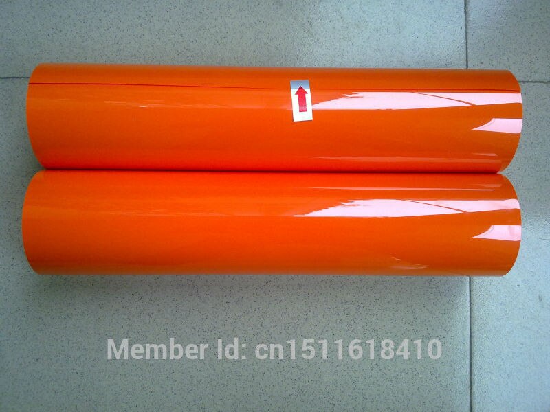 Cdu-11 orange kleur korea pu warmteoverdracht film vinyl voor kledingstuk maat 50 cm * 200 cm