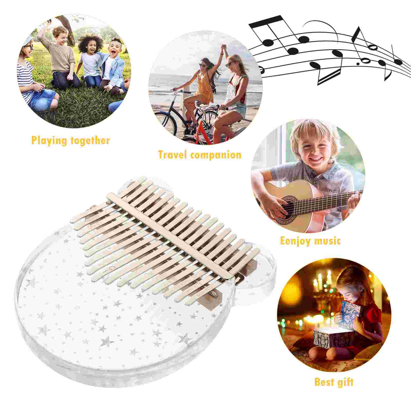 1 Set Kalimba Thumb Mini Piano Crystal Glass Finger Piano Musical Instrument