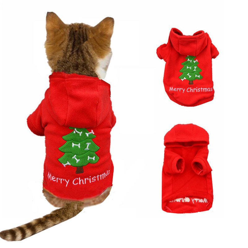Husdjur katt kläder till jul tomte hoodie katt hund valp kostym vinter hund kläder till hund kappa hoodie kanin öra pannband