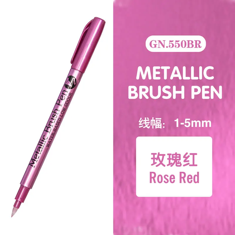 12 Colors Metallic Marker Pen Permanent Art Marker for Manga Crafts Scrapbooking DIY Colorful Pens Stationery Art Supplies