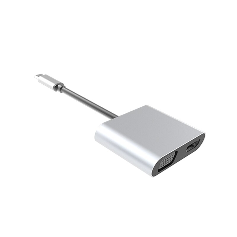 4 in 1 USB C HDMI di Tipo C a HDMI 4K Adattatore VGA USB3.0 Audio Video Converter PD 87W Veloce Caricabatteria per Macbook Pro Samsung S9 S10 (