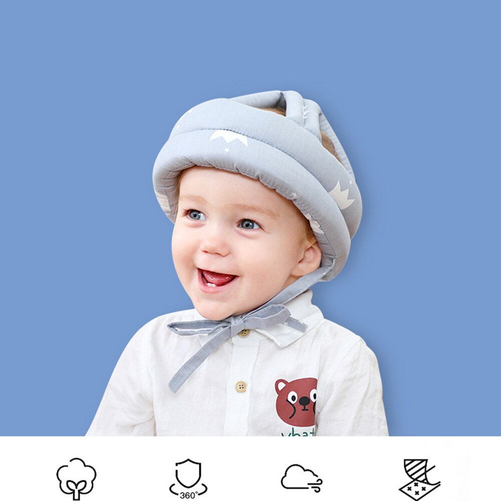 Babyhjelm tegneserie toddler hjelm hat baby tøj tilbehør sikkerhed beskyttende kofanger anti-shock hætte vandhætte