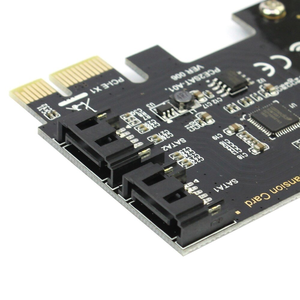 PCI-E Adapter Card PCI Express X16 to SATA3.0 7Pin 2 Ports SATA III 6G Expansion Controller Adapter Card for PC Desktop WIN7/8