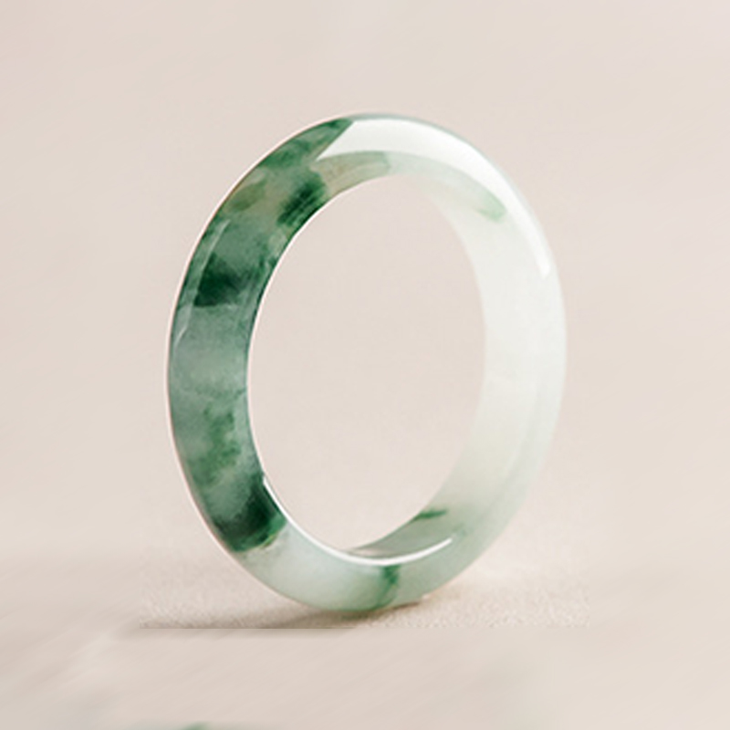 Echte Natuurlijke Een Goederen Jade Drijvende Bloemenring Mode Charme Vrouwen Jade Ring Sieraden Festival: Silver Plated