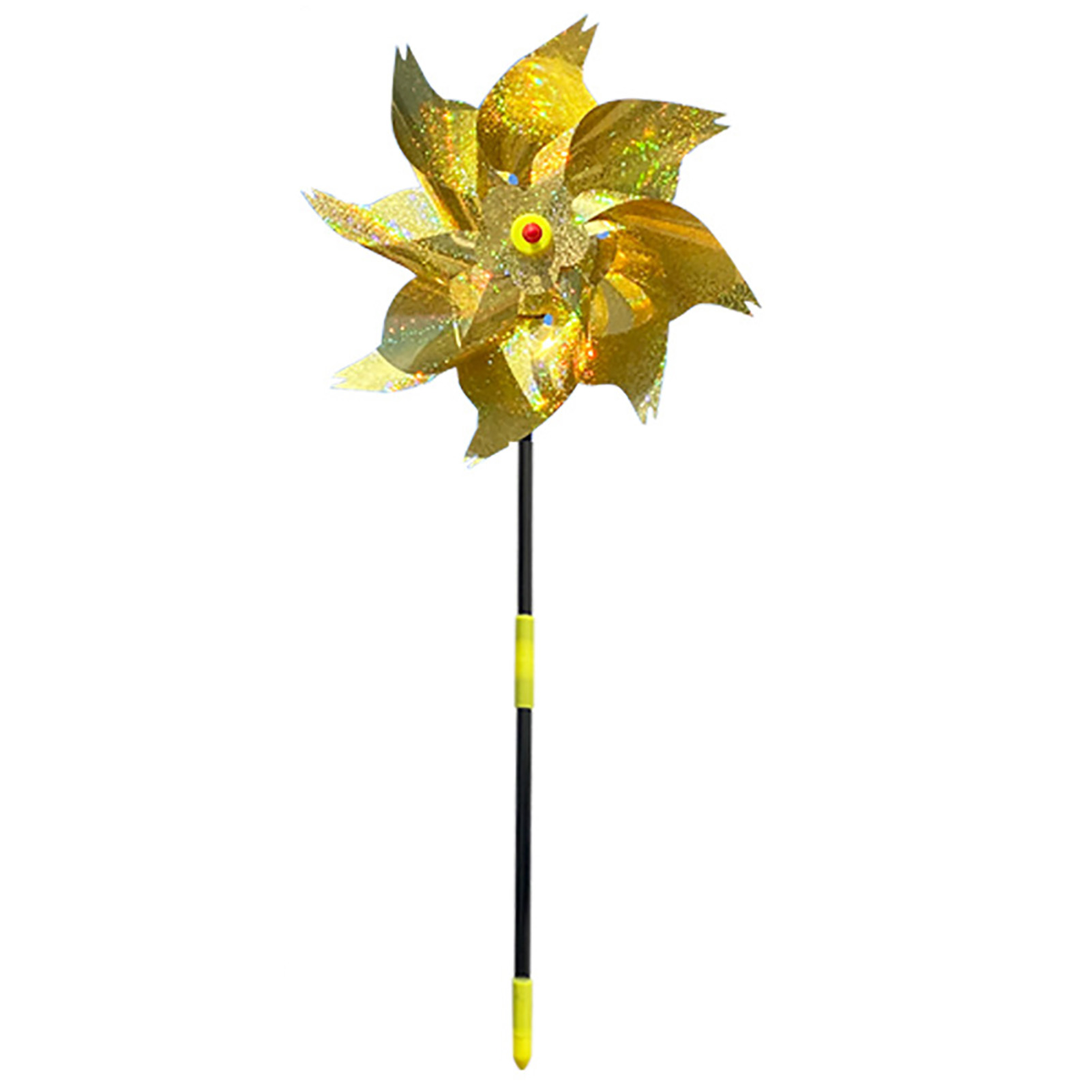 24CM Silver Rotating Windmill Bird Repeller With Stakes Sparkly Agricultural Bird Control Device Garden Ornament Pinwheel