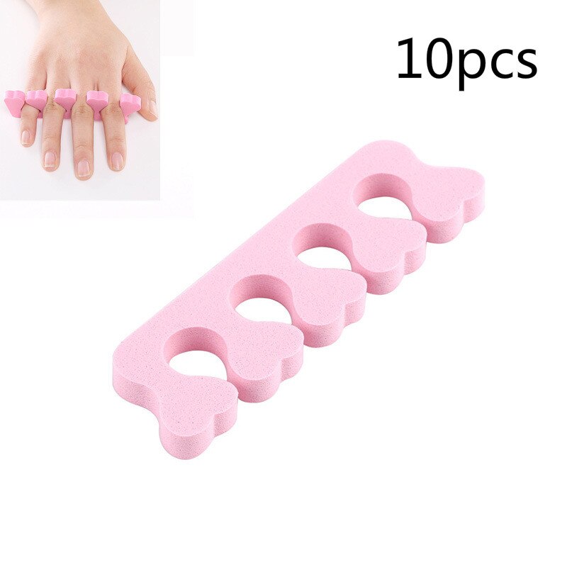 10 stk/pak pink finger splitter blød svamp nail art tæer separatorer negle gel uv værktøj polish manicure pedicure værktøj: Himmelblå