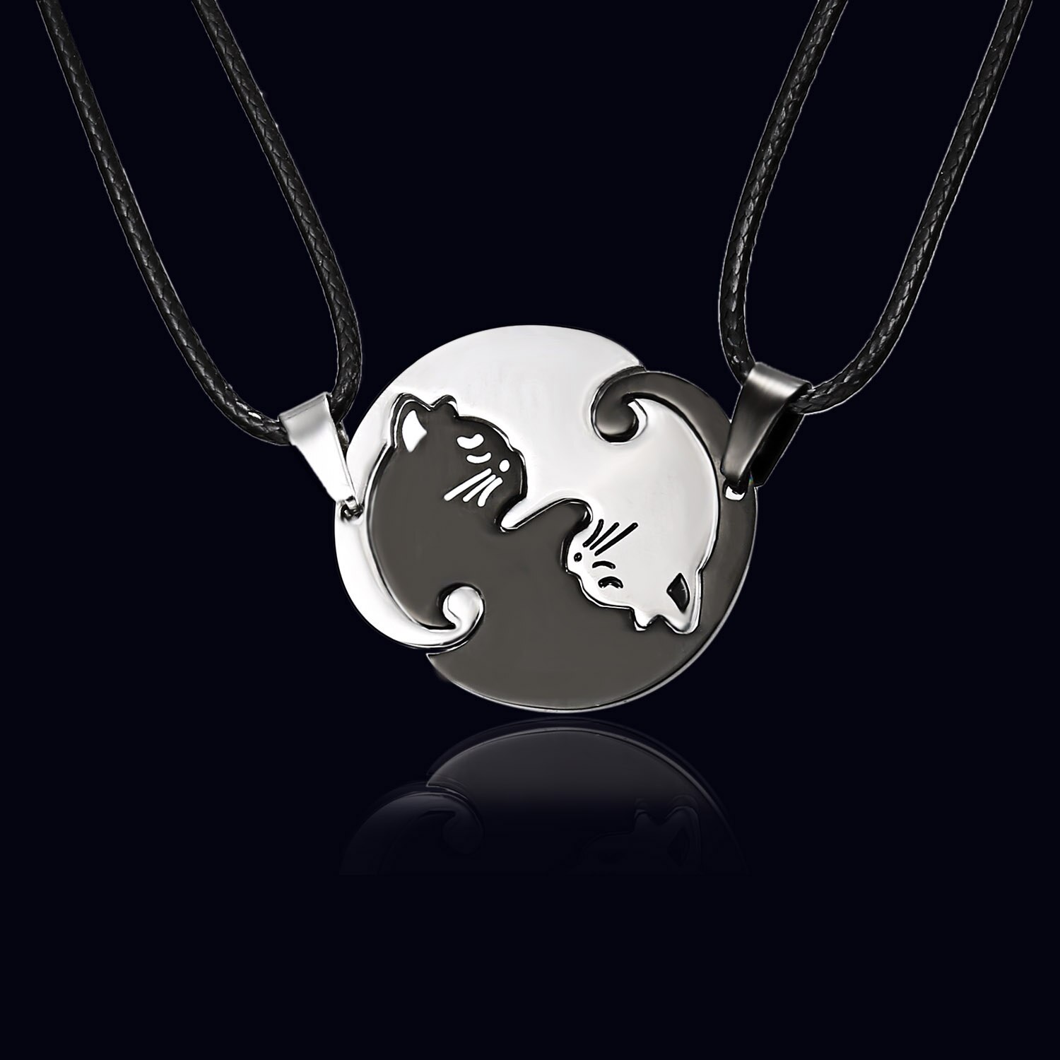 Collares con colgante de rompecabezas para parejas, joyería de la amistad, de acero inoxidable, a la , para hombres y mujeres, 1 par: 9