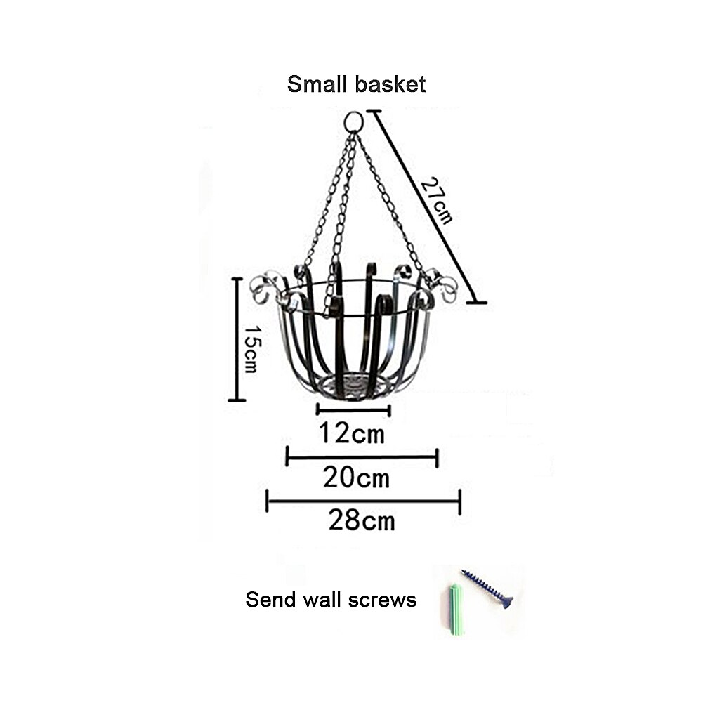 Colgador de cesta para macetas de hierro para colgar en la pared, maceta para decoración del jardín y balcón
