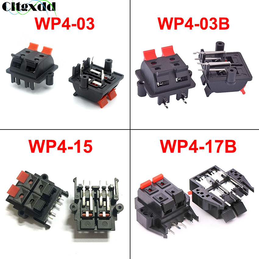 Conector WP de doble fila de 4 posiciones, conector de cable de bocina de Audio, WP4-3/03B/15/17B, Clip de prueba de interruptor de Terminal de resorte de altavoz, 1 Uds.