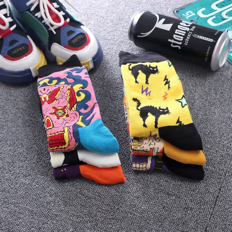 Newly Men Socks Cotton Casual Personality Hip Hop Streetwear Happy Socks for Men Brand