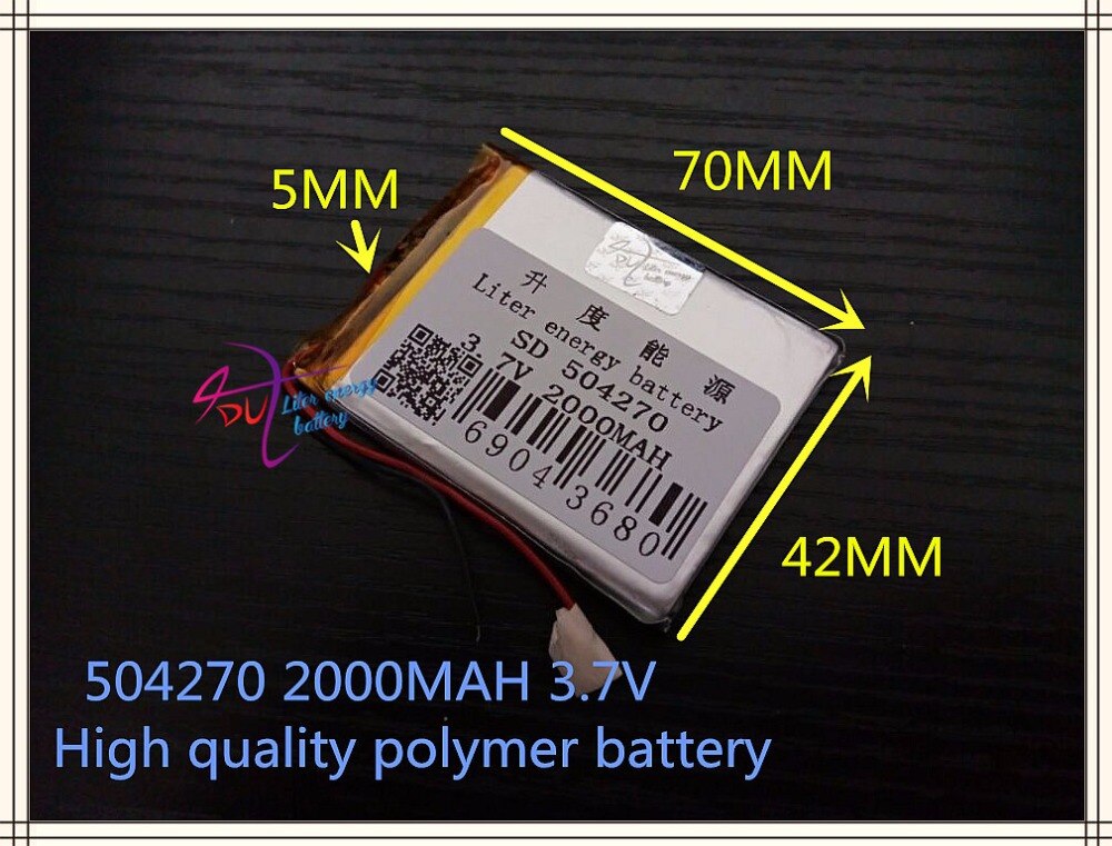 3.7 V lithium polymer battery 2000 mah interphone 504270 GPS vehicle traveling data recorder