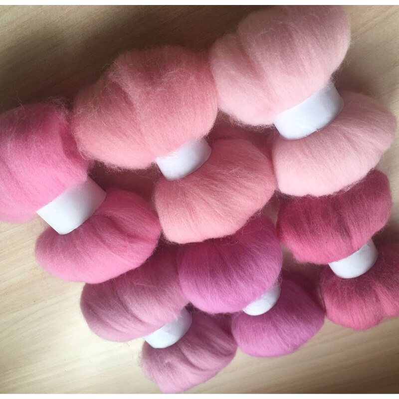 Lana de cerámica de fieltro mezclado, lana de merino naaldvilten, lana para fieltro con aguja, 300G, 50G/COLOR