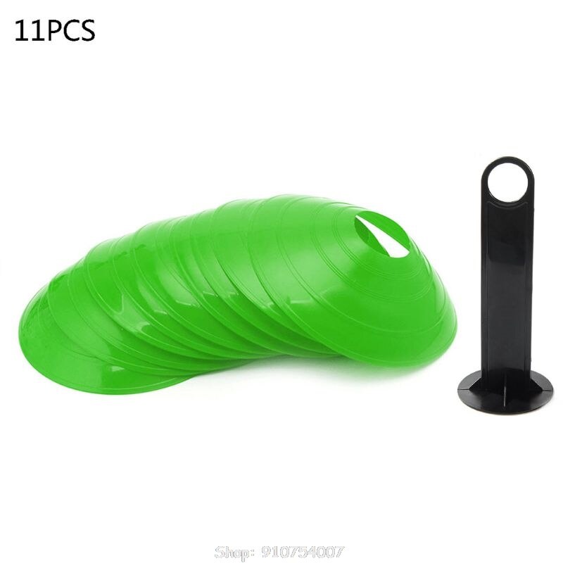 11 Pack Soccer Cones Disc Cone Sets with Holder and Bag for Training, Field Cone Markers Football, Kids, Sports O28 20