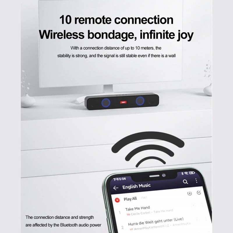 Computer Speakers, RGB Computer Sound Bars, Bluetooth 5.1 with 3.5mm AUX Audio Cable, Stereo USB Powered Sound Bars