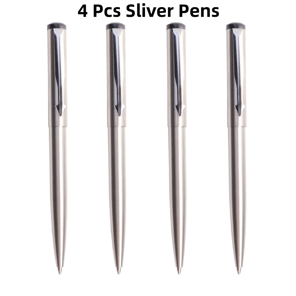 Metal Ballpoint Pen Press Style Commercial Pens For School Office Stationery Supplies Core Automatic Ball Pen: Red / Blue