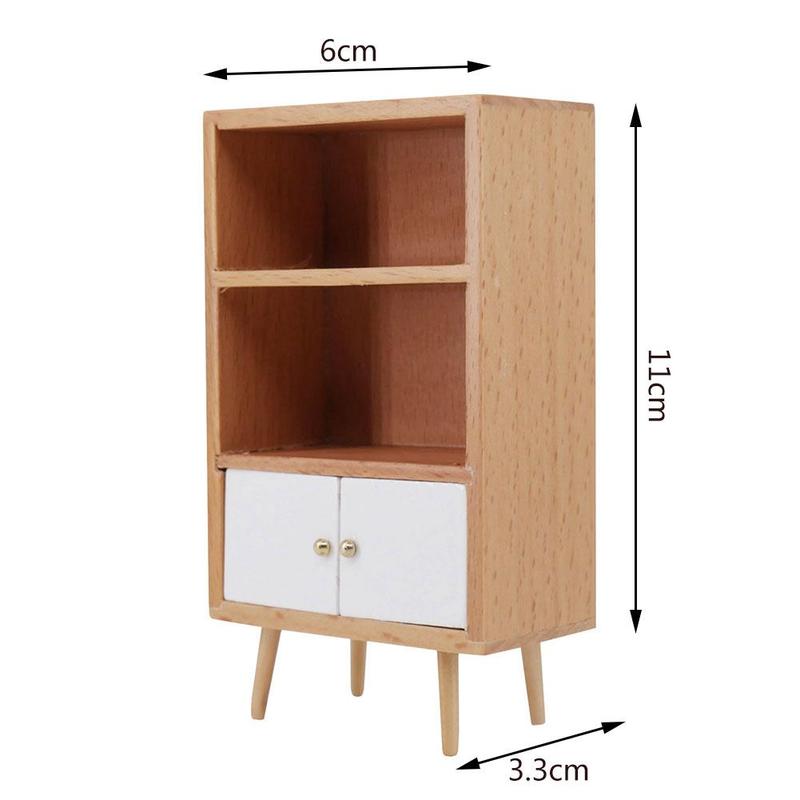 Houten poppenhuis miniatuur boekenkast tijdschrift nep speelgoed plank speel woonkamer rek accessoires poppenhuis meubels  u8 f 3