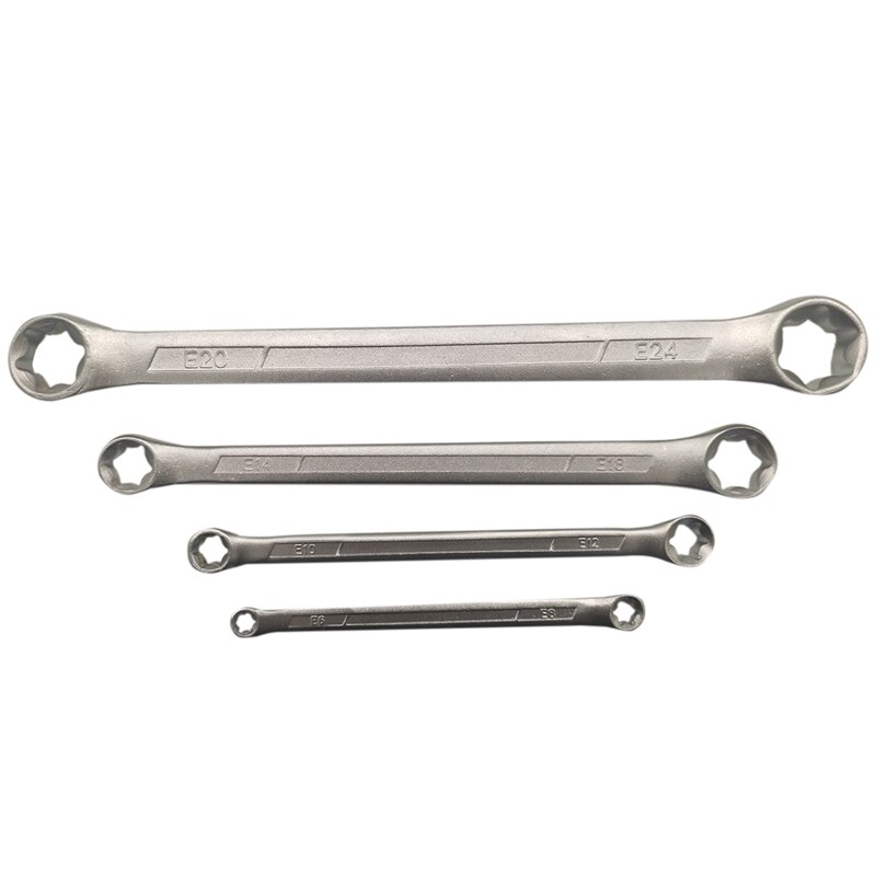 4Pcs Star/Female Double Torx/E - Ring Wrench Spanner Set E6 - E24 2050 Ratcheting Wrench
