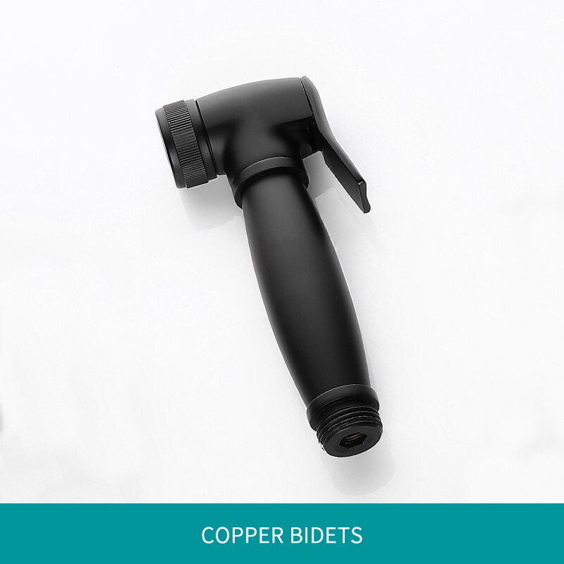 Zwarte Hand Bidet Spray Hoge Druk Handheld Badkamer Zwart Wc Douche Shattaf Draagbare Wc Sproeier Jet met Tap Kraan: Bidet Only