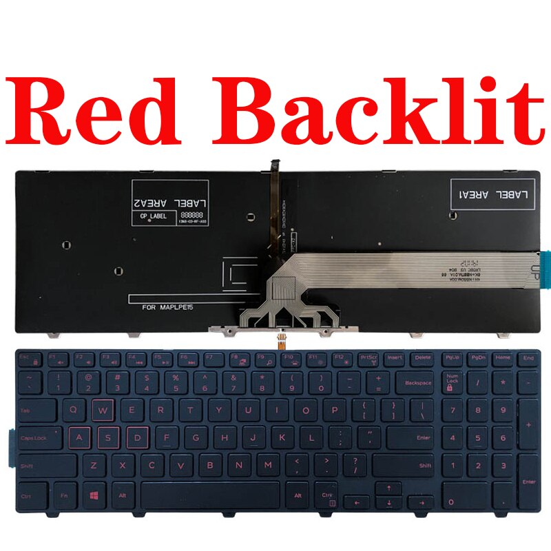 US laptop Keyboard FOR DELL Inspiron 15-5547 15-5548 15-5542 15-5557 15-7557 15-7559 15-5577 15-5576 English Laptop Keyboard: Red Backlit