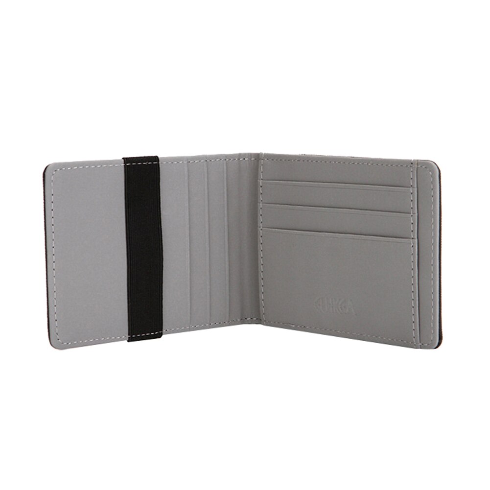 RFID blocage hommes portefeuille sécurisé Faux cuir sac cartes argent élastique porte bande RFID blocage antivol argent liquide/porte-carte Durabl: Grey