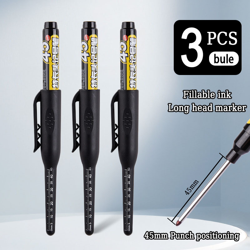 45mm långa spetsiga oljepennor vattentät snabbtorkande lämplig för träbearbetning kakel glas ritning markering kontor: Marinblå