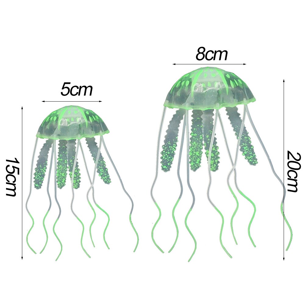 Glowing Effect Artificial Jellyfish Fish Tank Aquarium Decoration Mini Submarine Ornament Underwater Pet Decor