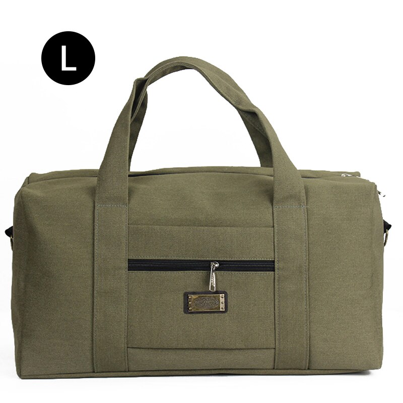 Unisex Zachte Canvas Handtas Reistas Grote Capaciteit Plunjezak Pak Voor Trolley Case Opslag Doek Tool Bagage Tote Bag XA583F: Army green L